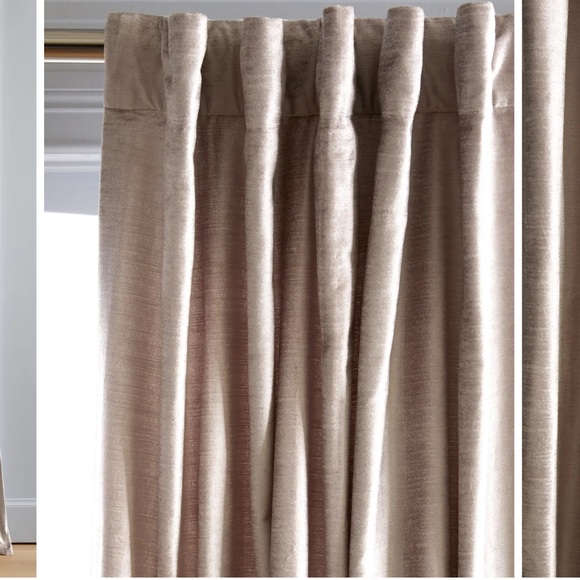 NWOT QUINCE Luster Velvet Curtain Cotton Back Light Filtering Silver 48x96” - Picture 12 of 14